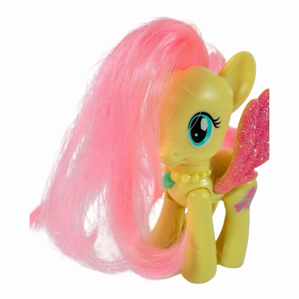 My Little‎ Pony G4 Fluttershy Crystal Motion 2012 Yellow Pink Hair Sparkle Wings